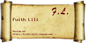 Fuith Lili névjegykártya