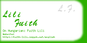 lili fuith business card